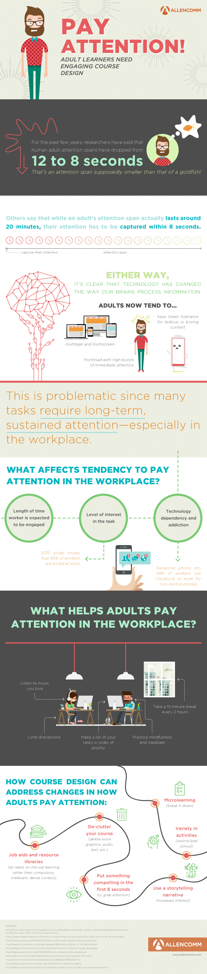 Infographic - Pay Attention-Adult Learners Need Engaging Course Design -- Allen Communication