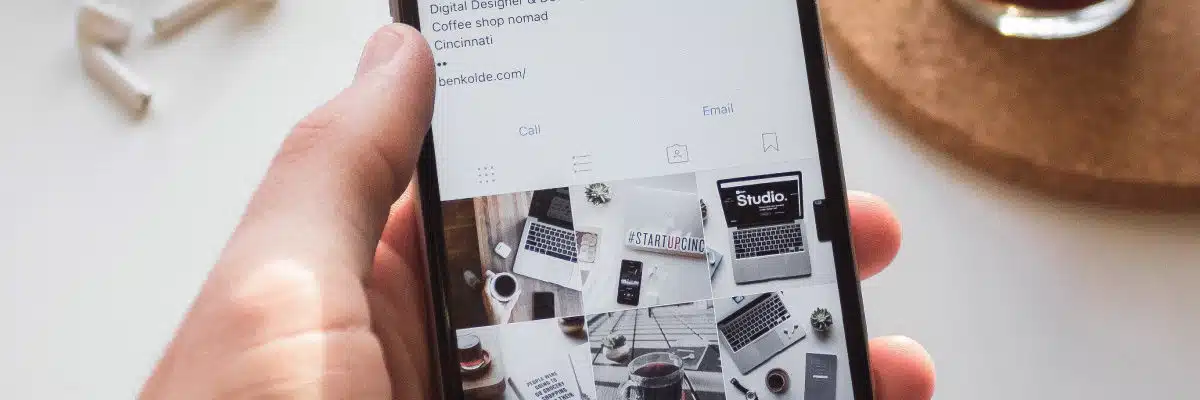 Phone Screen With Instagram Profile Pulled Up